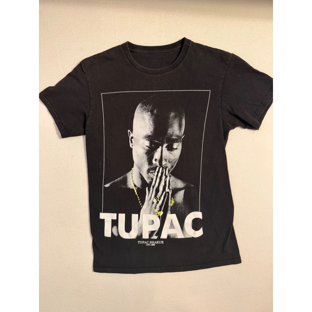 Tupac Shakur Graphic T-Shirt Black 71 Back Print Hip Hop Rap Tee Womens Small - Picture 4 of 4